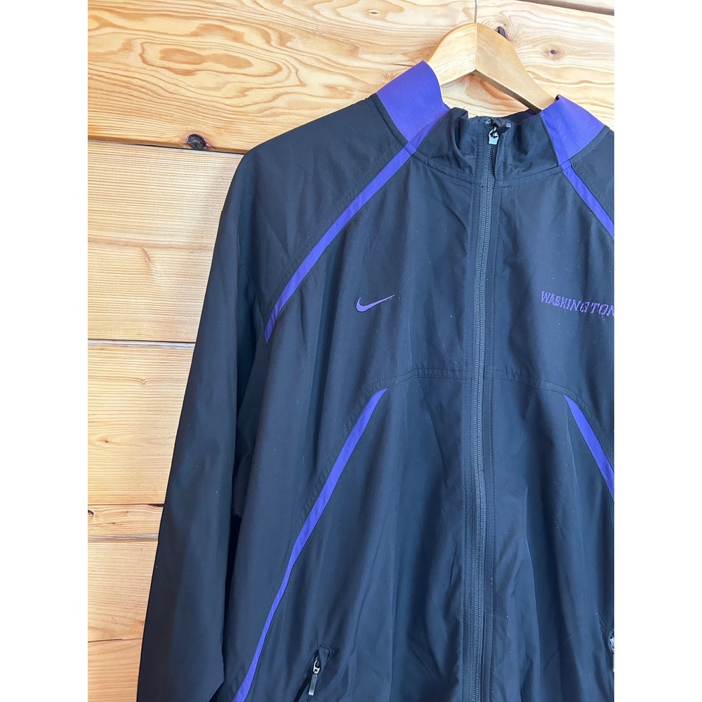 Nike Team Washington Huskies NikeFIT Storm Windbreaker Jacket Black Purple Large - Picture 5 of 13